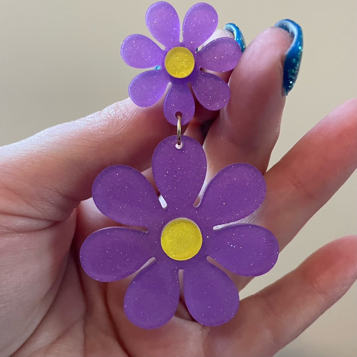 Image of Groovy Color Flower Dangles (sizes 0g-3/4)