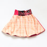 Image 3 of nasa glitter glittery red astronaut 8 courtneycourtney lined skirt vintage fabric plaid orange