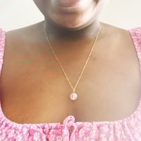Image 2 of Gold Frosted Bead Necklace
