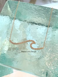 Image 1 of 14k diamond simple wave necklace 