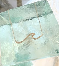 Image 2 of 14k diamond simple wave necklace 
