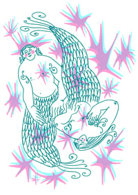 Image 1 of Mermaids A3 Riso Print (Reversible) 