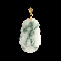 Image 2 of Monkey Chinese Zodiac Moss In Snow Jade Pendant