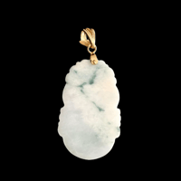 Image 2 of Pig Chinese Zodiac Moss In Snow Jade  Pendant