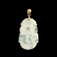Image 2 of Tiger Chinese Zodiac Moss In Snow Jade Pendant