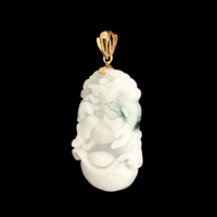 Image 2 of Horse Chinese Zodiac Moss In Snow Jade Pendant