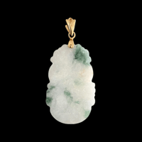 Image 3 of Ox Chinese Zodiac Moss In Snow Jade Pendant