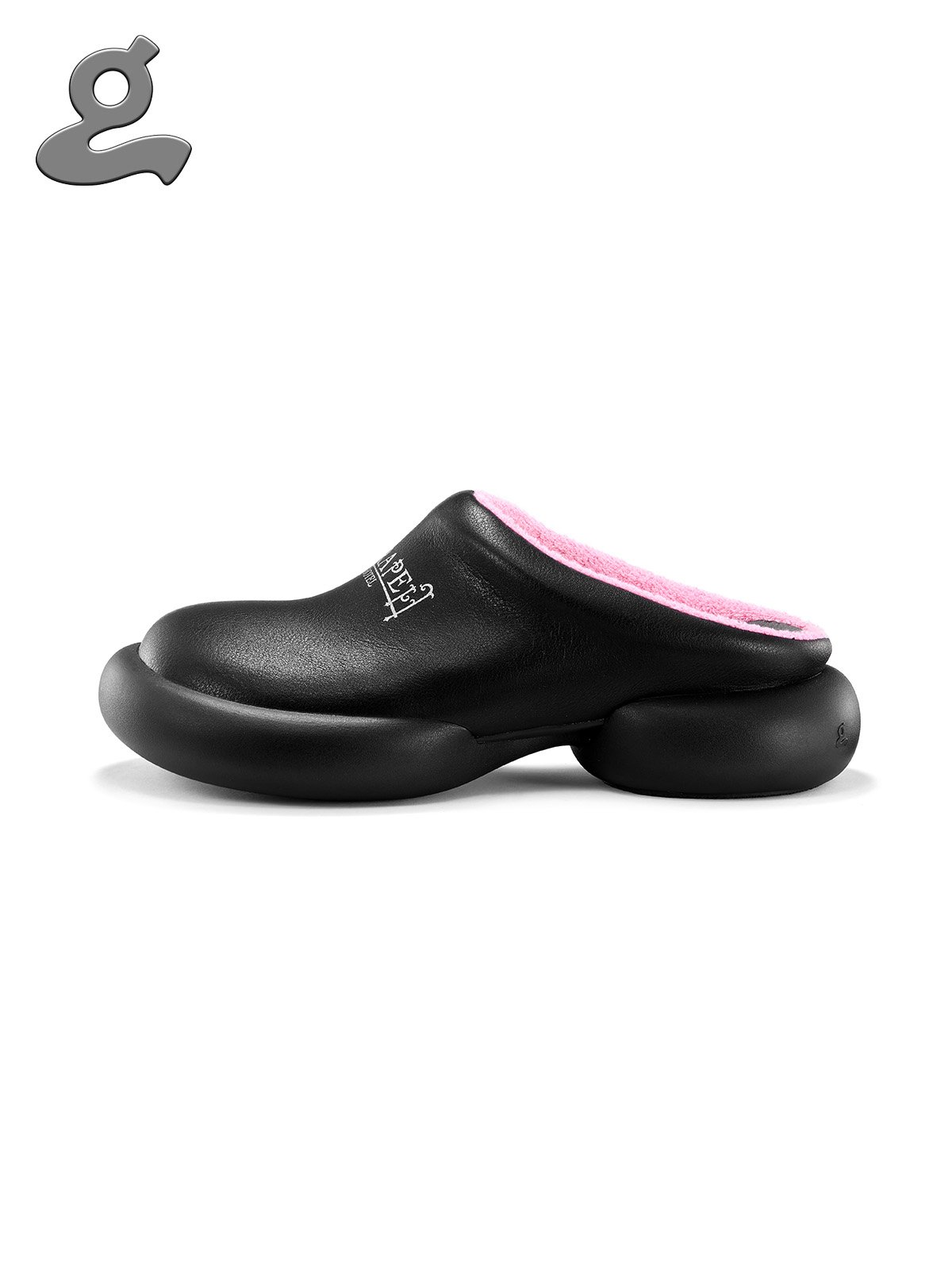Image of Black Logo Platform Slippers