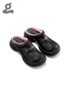 Black Logo Platform Slippers