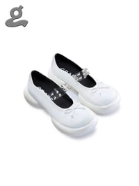 Image 1 of White Rivet Mary Jane Shoes