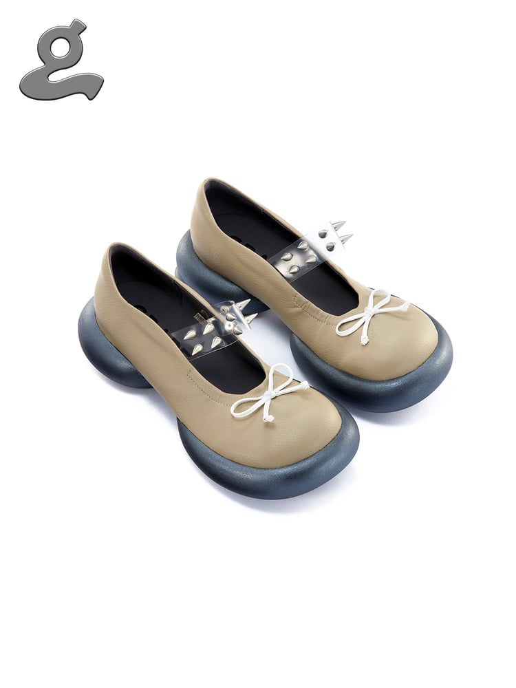 Image of Khaki Rivet Mary Jane Shoes