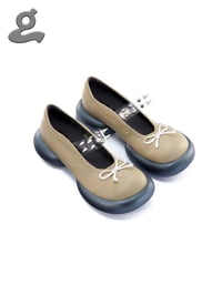Image 1 of Khaki Rivet Mary Jane Shoes