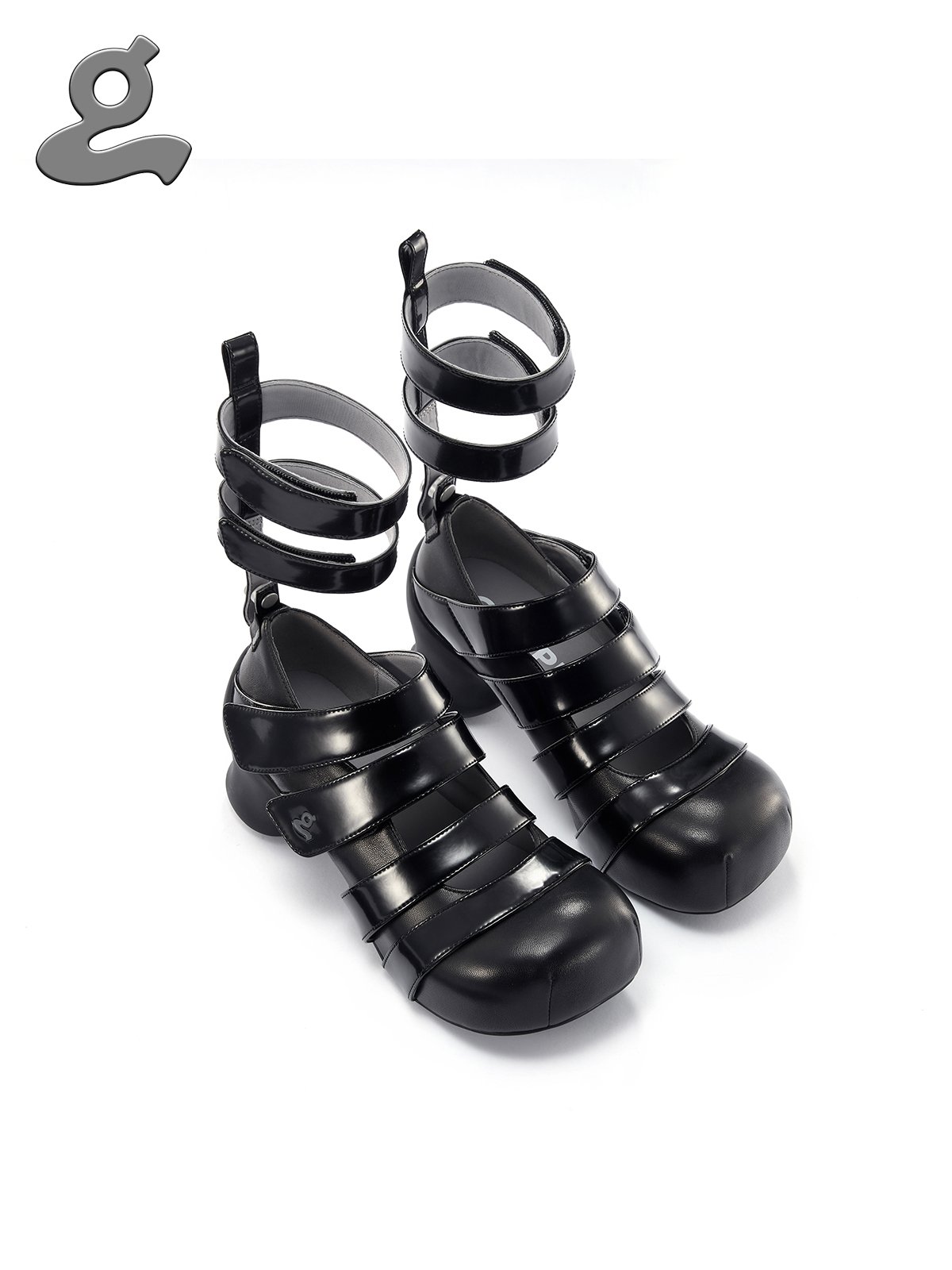 Image of [Pre-Order] Black Velcro Platform Shoes