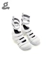 White Velcro Platform Shoes