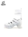 White Velcro Platform Shoes