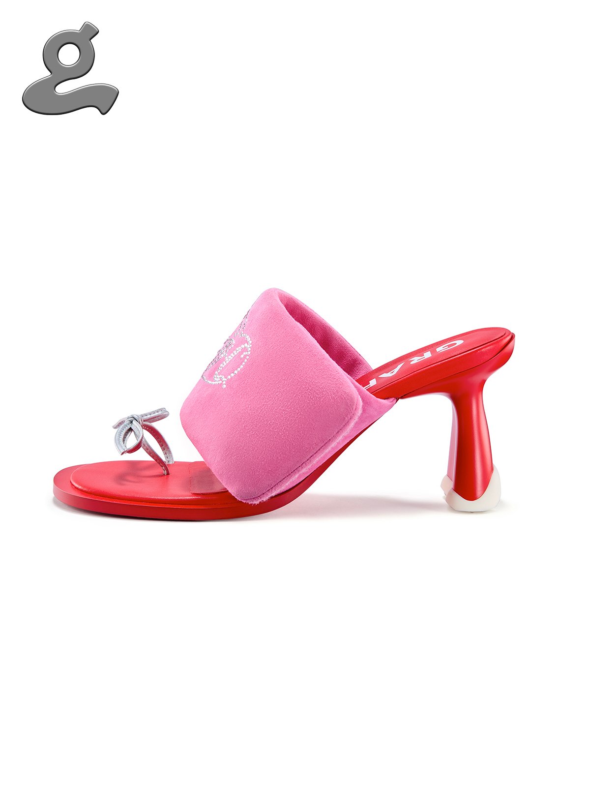 Image of [Pre-Order] Rhinestone Heart Logo Flip-Flops