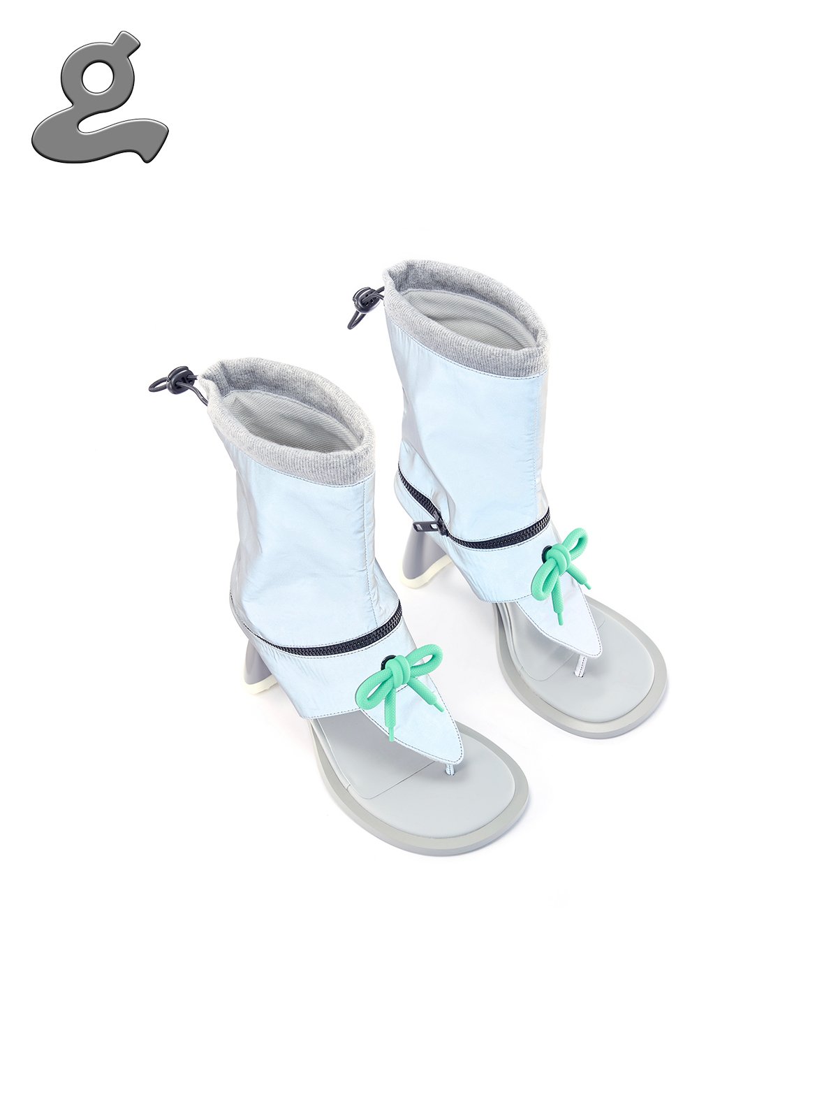 Image of [Pre-Order] Grey Detachable Boot Sandals