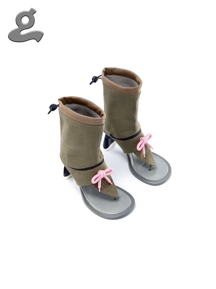 Image of Green Detachable Boot Sandals