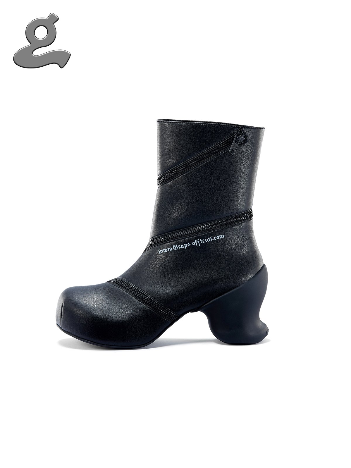 Image of [Pre-Order] Balck Spiral Zipper Boots