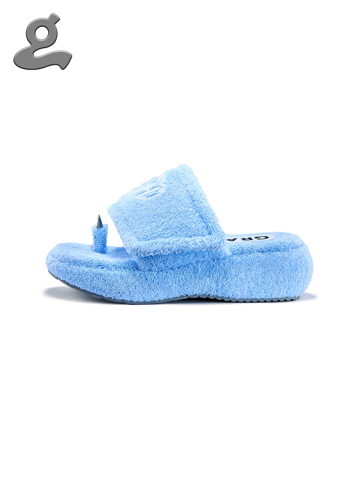 Image of [Pre-Order] Blue Embroidered Velcro Slippers