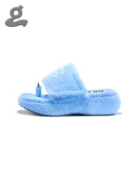 Image 2 of Blue Embroidered Velcro Slippers