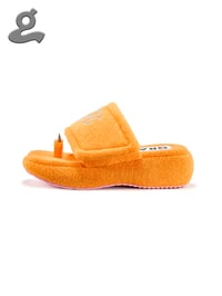 Image 2 of Orange Embroidered Velcro Slippers