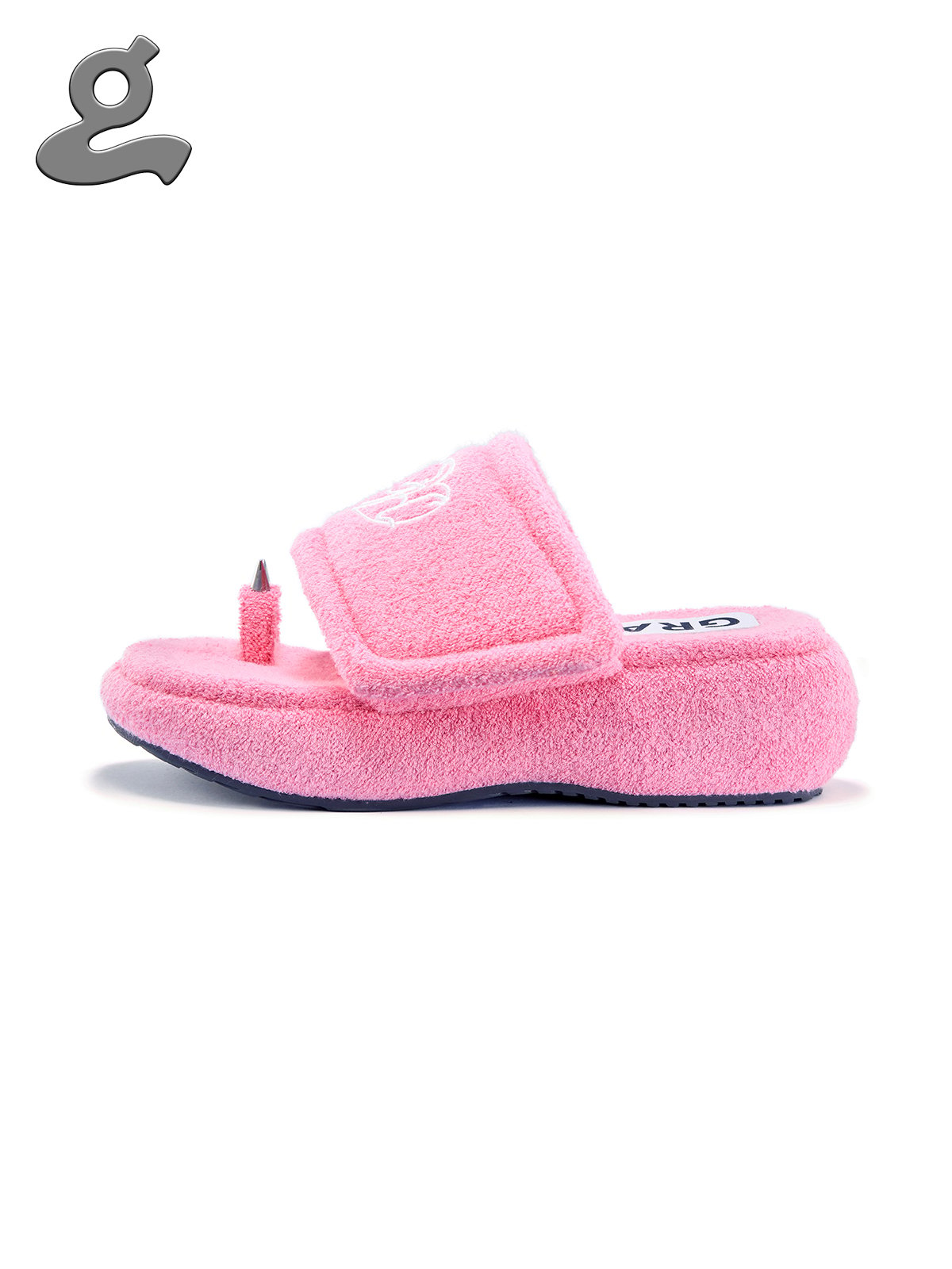 Image of [Pre-Order] Pink Embroidered Velcro Slippers