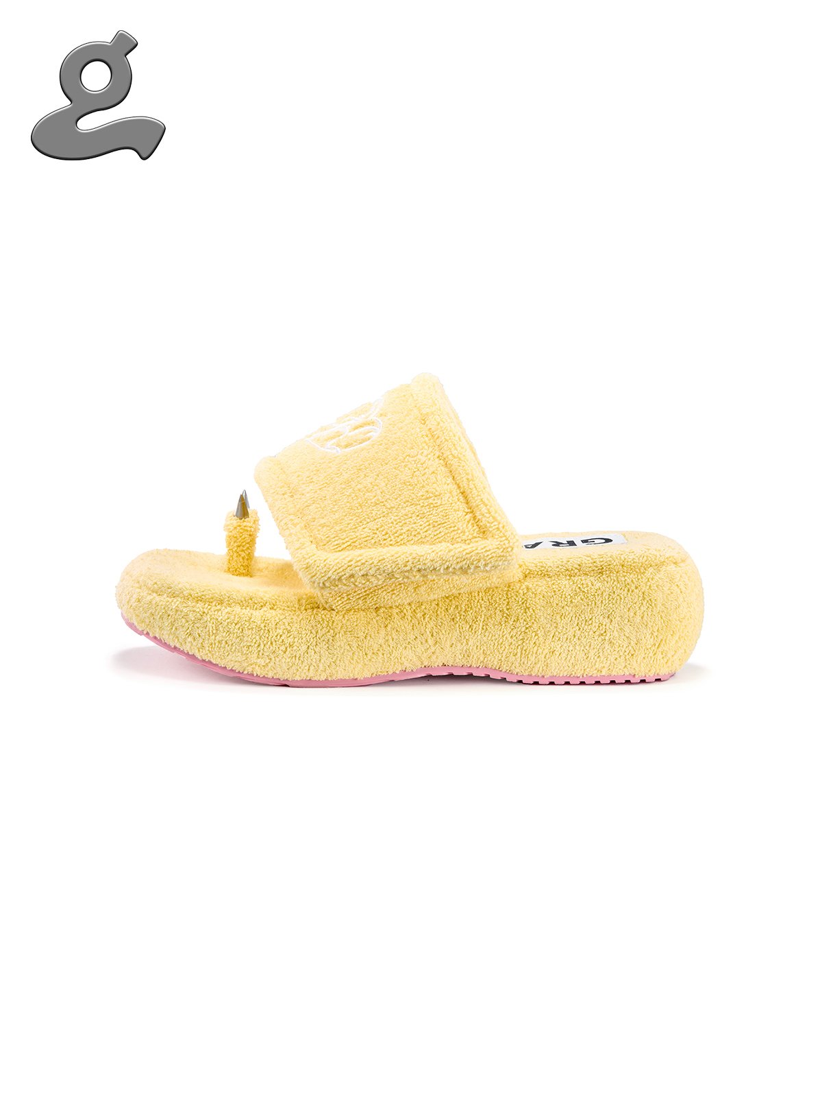 Image of [Pre-Order] Yellow Embroidered Velcro Slippers