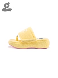 Image 2 of Yellow Embroidered Velcro Slippers
