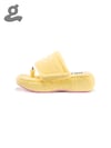 Yellow Embroidered Velcro Slippers