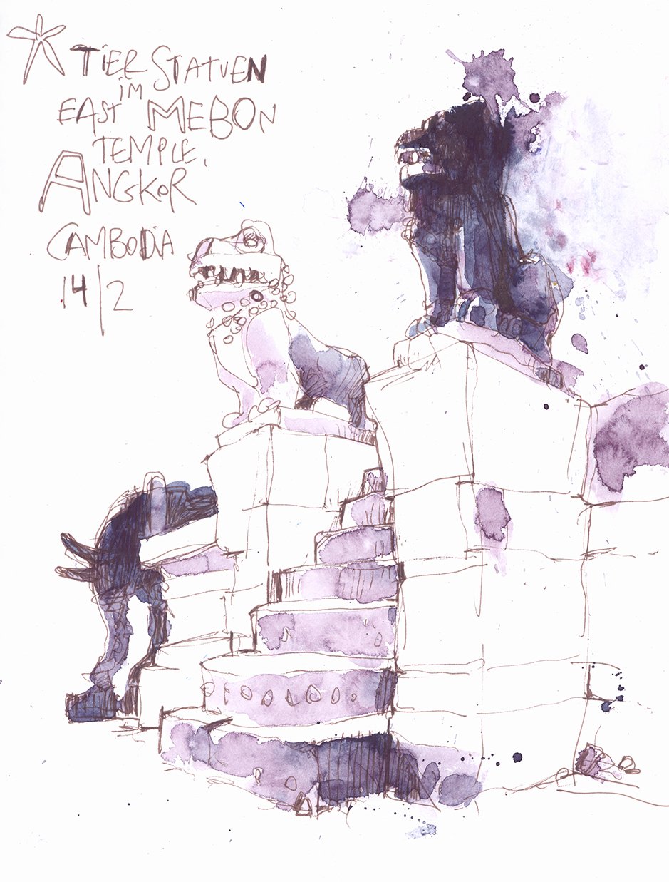 Image of skulptures ar east mebon, Cambodia