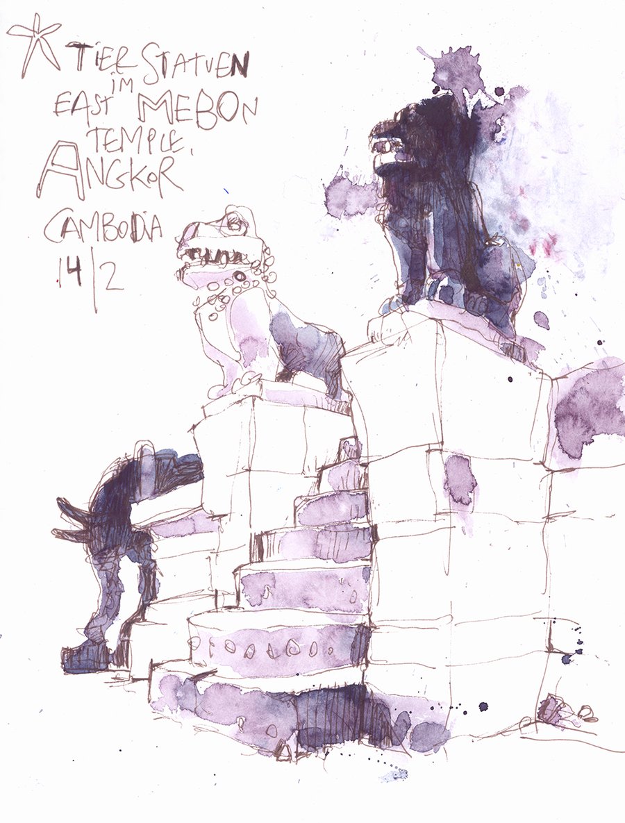 Image of skulptures ar east mebon, Cambodia