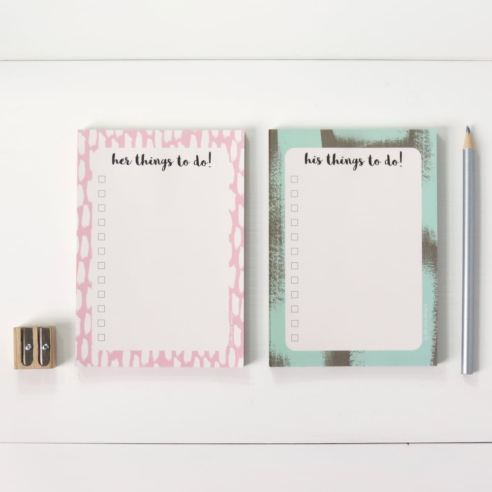 Image of  His And Her 'Things To Do' Notepads