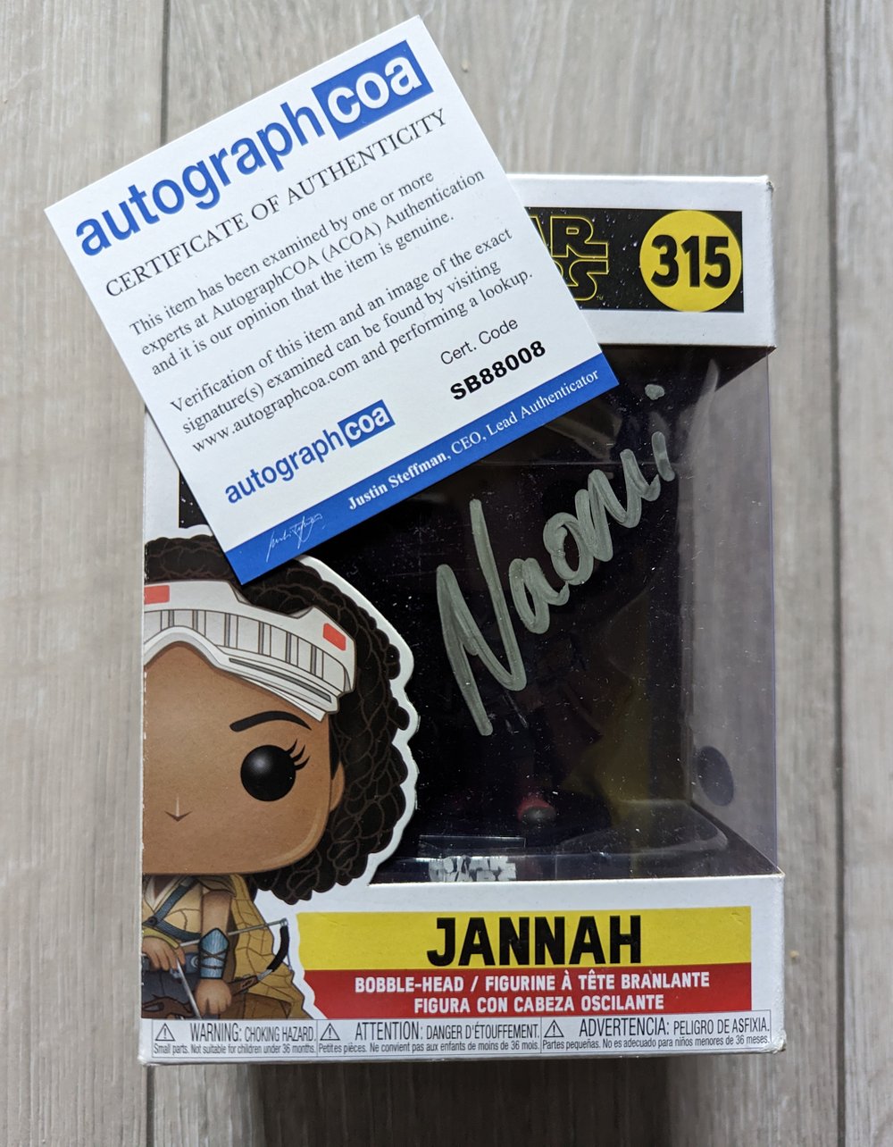 Naomi Ackie Star Wars Jannah Signed Funko Pop ACOA