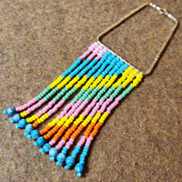 Image 3 of Pastel Striped Fringe Earrings