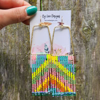 Image 4 of Pastel Striped Fringe Earrings