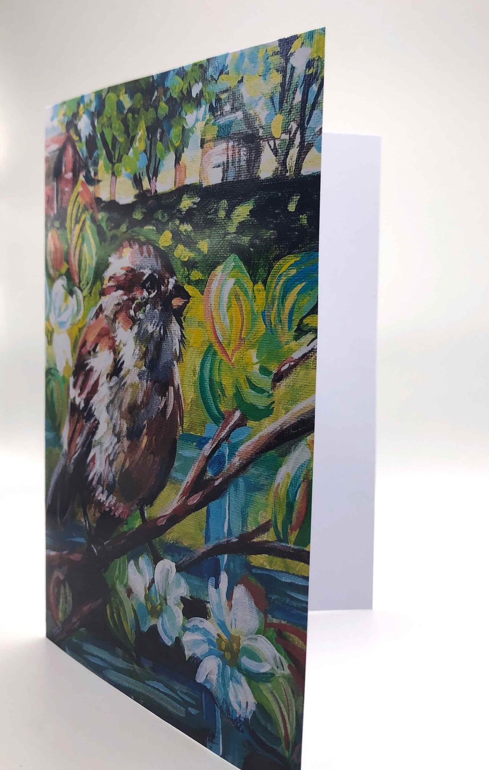 Notecard of Spring Perching – Bird notecard