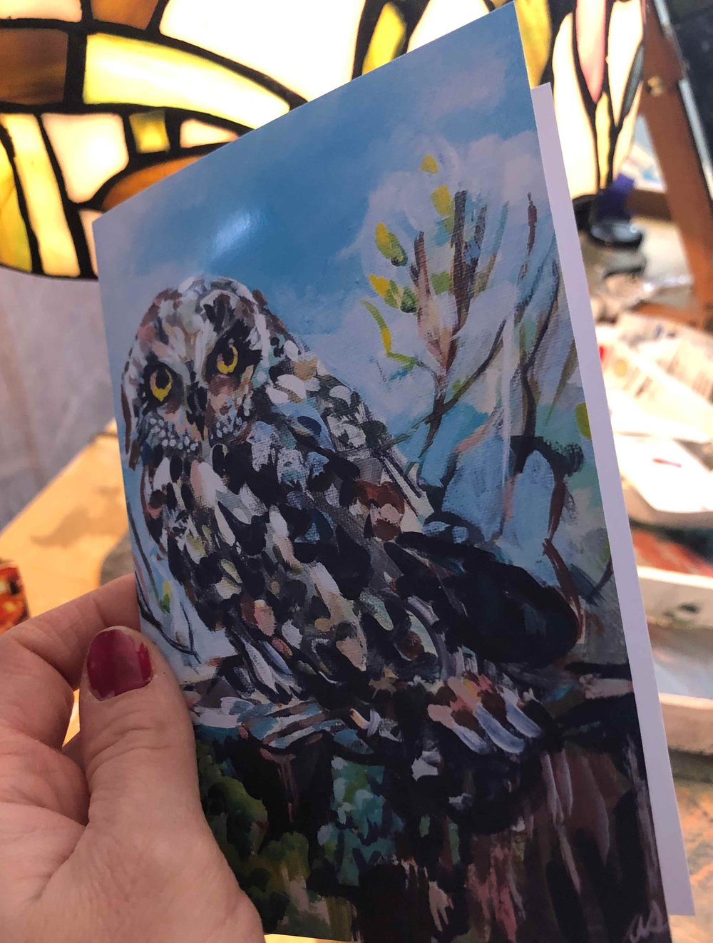 Notecard of The Lookout (Short-eared Owl)