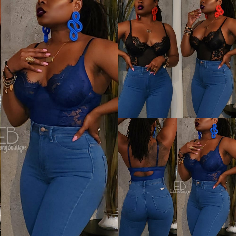 Image of The Laci Bodysuit-**Black & Blue**