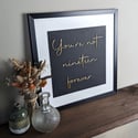 You're Not Nineteen Forever Framed Woodcut 
