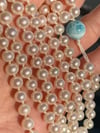 Freshwater Pearl Mala with Dominican Larimar Guru Bead