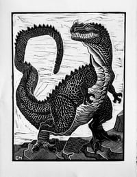Ceratosaurus Linocut Print