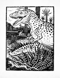 Daspletosaurus Linocut Print