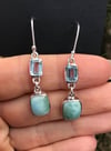 Larimar and Blue Topaz Sterling Silver Earrings