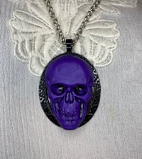 Image 1 of Purple Skull Gris Gris Power Necklace by Ugly Shyla