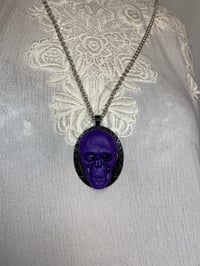 Image 2 of Purple Skull Gris Gris Power Necklace by Ugly Shyla