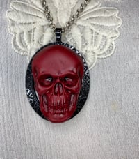 Image 1 of Red Lucky Gris Gris Skull by Ugly Shyla 