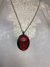 Image 2 of Red Lucky Gris Gris Skull by Ugly Shyla