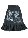 black slip skirt with white prints 
