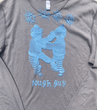 Image 2 of Em+lu tough guy, grey thermal with blue/white layered print